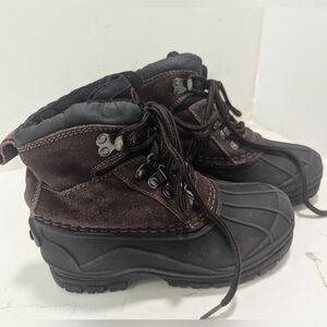 Kids Nevados Brown Hiking Leather Waterproof Snow Boots Sz 1 Storm Pac Insulated